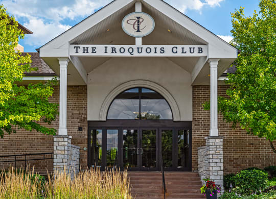 Front Entrance At Iroquois Club Apartments In Naperville, IL
