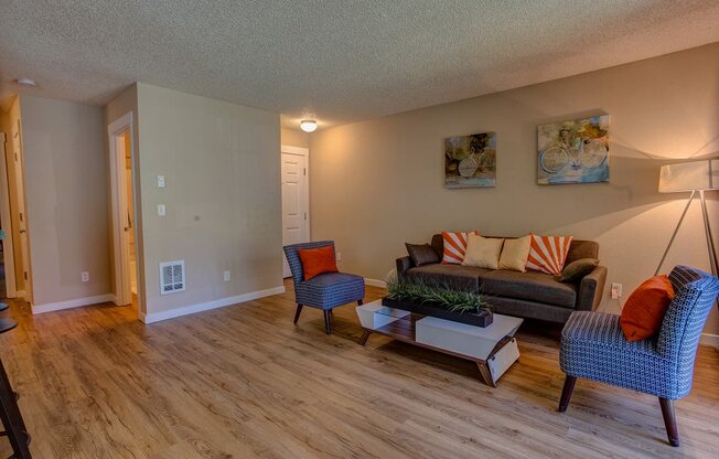 Hardwood Style Flooring at Commons at Timber Creek Apartments, Portland, OR 97229