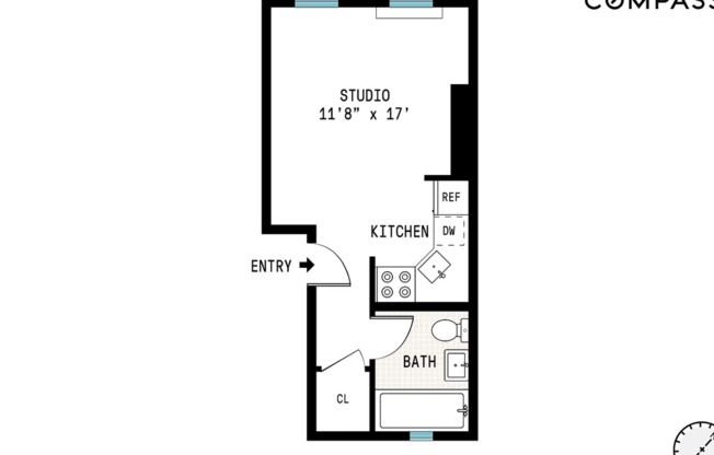 Studio, 1 bath, $2,495, Unit 3A