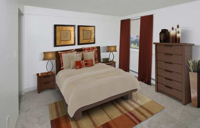 Bedroom at Oxford Apartments Stoughton