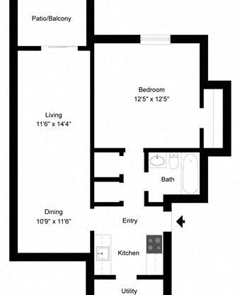 1 bed, 1 bath, 692 sqft, $970