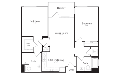 2 beds, 2 baths, 991 sqft, $3,745