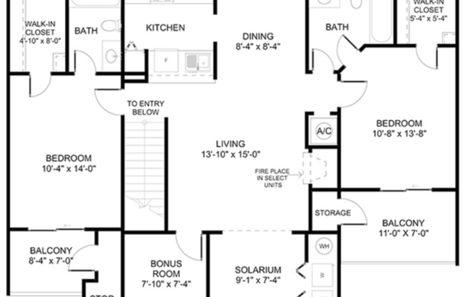 2 beds, 2 baths, 1,158 sqft, $1,680, Unit 0315