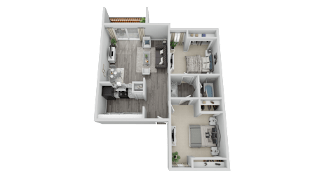 2 beds, 1 bath, 895 sqft, $1,382