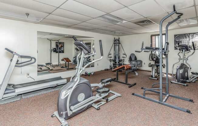 Fitness Center With Equipment For Resident Usage, Highland Plaza, Pittsburgh PA.