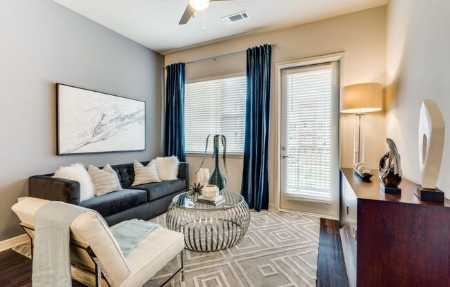 living room space in our luxury las colinas apartments