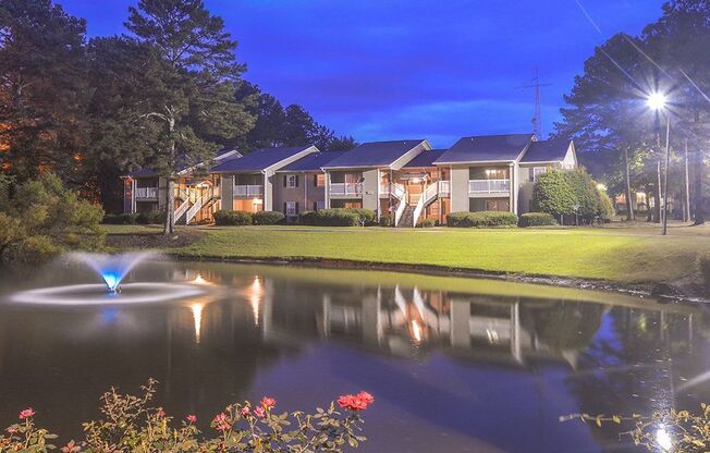 private pond with fountainat Harvard Place Apartments, Lithonia, GA, 30058
