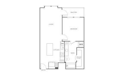 1 bed, 1 bath, 739 sqft, $1,496