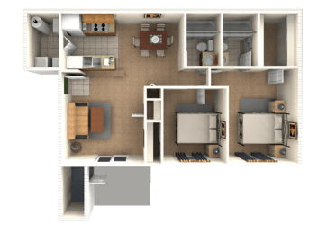 2 beds, 2 baths, 918 sqft, $1,429