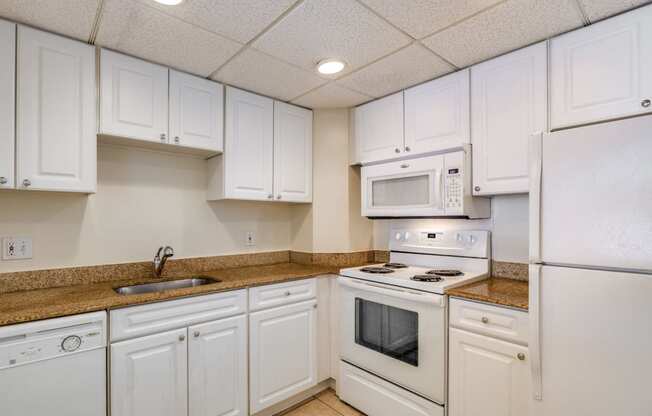 Apartment kitchen with classic finishes at Lenox Park, Silver Spring, 20910
