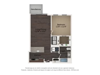 1 bed, 1 bath, 755 sqft, $2,869
