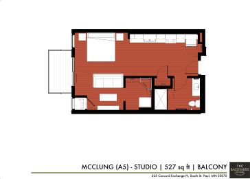 Studio, 1 bath, 527 sqft, $1,295