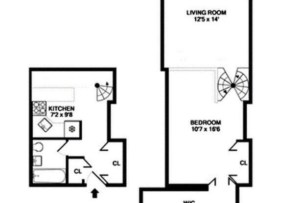 1 bed, 1 bath, 530 sqft, $4,500, Unit LH