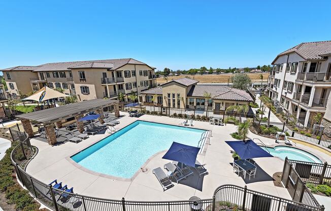 Pool & Spa Area at LEVANTE APARTMENT HOMES, California