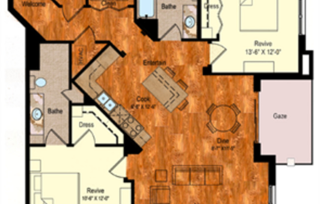 2 beds, 2 baths, 1,185 sqft, $1,990