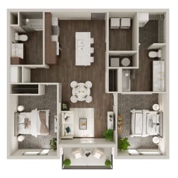 2 beds, 2 baths, 996 sqft, $1,640