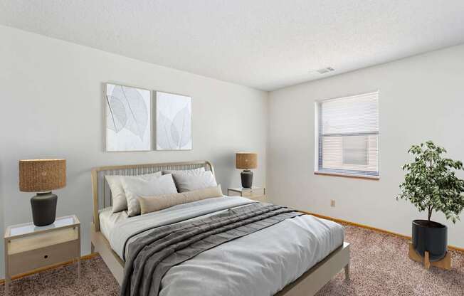 Bedroom with Plush Carpeting