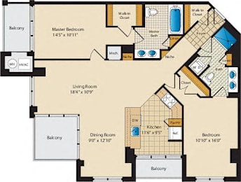 2 beds, 2 baths, 1,341 sqft, $4,699