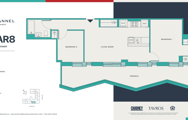 2 beds, 2 baths, $8,300, Unit 3AR