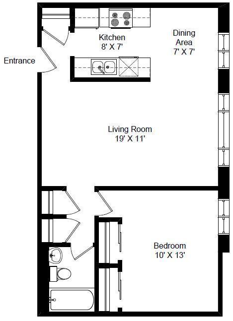 1 bed, 1 bath, 675 sqft, $1,975, Unit 531-318