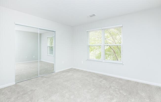 a room with a large window