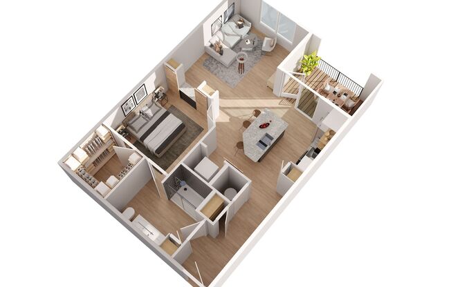 1 bed, 1 bath, 745 sqft, $1,899, Unit 412