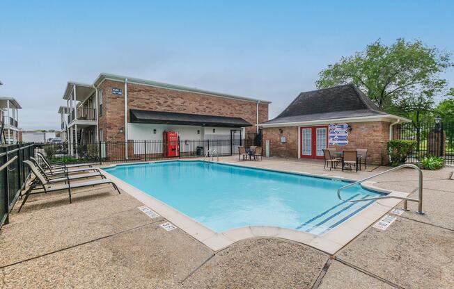 a small house in a pool