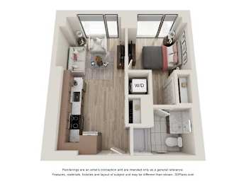 1 bed, 1 bath, 539 sqft, $1,682