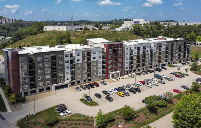 Aerial Building Exterior View at Cosmopolitan Apartments, Pittsburgh, PA 15237