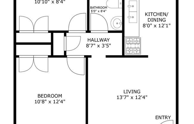 2 beds, 1 bath, $995, Unit Unit 717-J