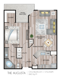 1 bed, 1 bath, 840 sqft, $1,533