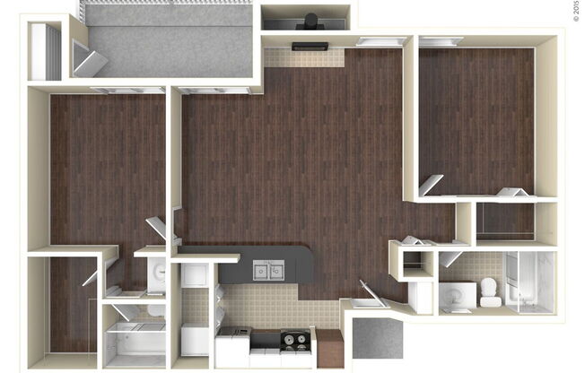 2 beds, 2 baths, 957 sqft, $1,375