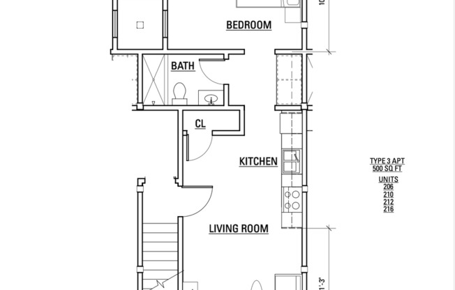 1 bed, 1 bath, 465 sqft, $1,050, Unit Apt 212