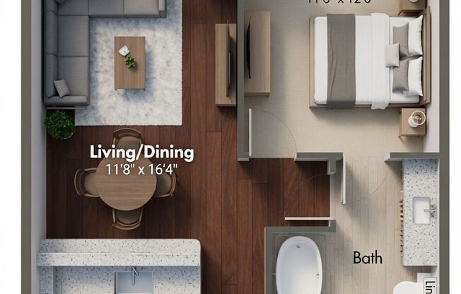 1 bed, 1 bath, 716 sqft, $1,948