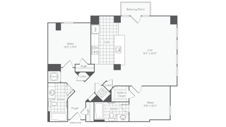 2 beds, 2 baths, 1,189 sqft, $2,745