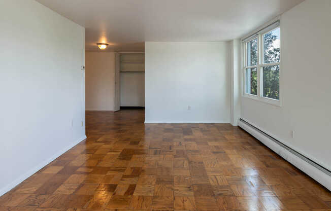 Living Room with Parquet Flooring