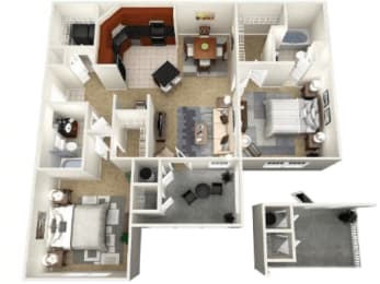 2 beds, 2 baths, 1,058 sqft, $1,548