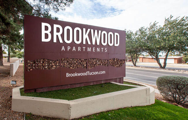 Signage at Brookwood Apartments in Tucson AZ
