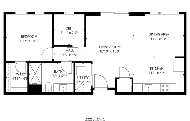 1 bed, 1 bath, 803 sqft, $1,695, Unit 110 W Beall #502