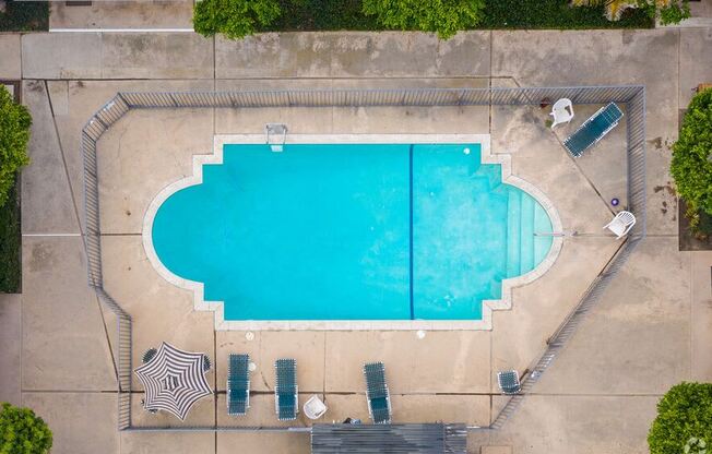 Aerial Pool View at Lido Apartments - 241 Avocado St, California, 92627