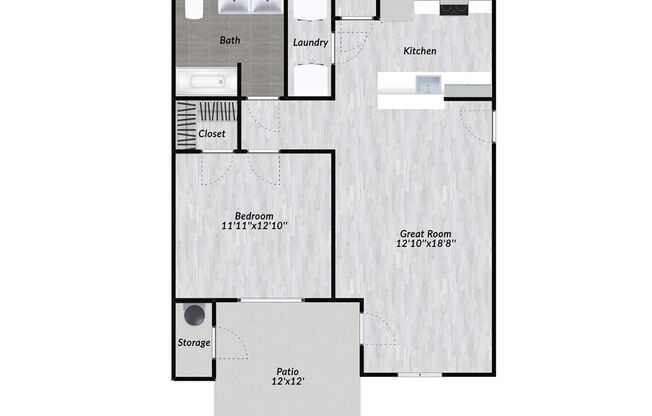 1 bed, 1 bath, 721 sqft, $1,550, Unit 2022