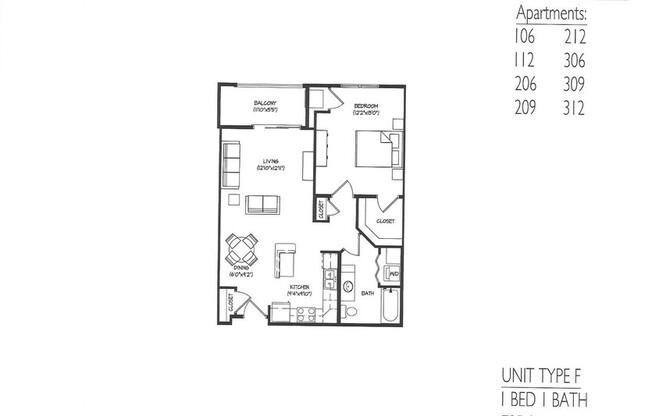 1 bed, 1 bath, 795 sqft, $1,478, Unit 106