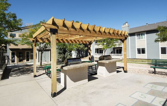 Pergola  with a grill  at Avery Park in Englewood, CO