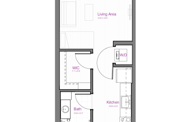 Studio, 1 bath, 425 sqft, $1,200, Unit 319