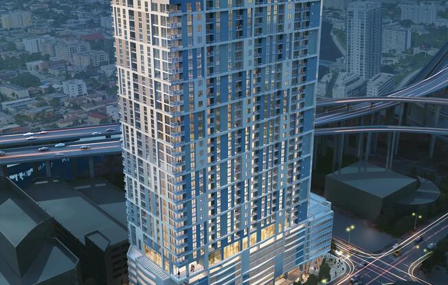 Select apartment homes feature private balconies with city and ocean views.