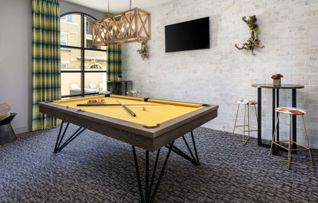 Billiards Table In Game Room at Las Positas Apartments, Camarillo, CA