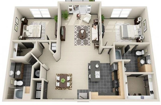 2 beds, 2 baths, 1,423 sqft, $2,009