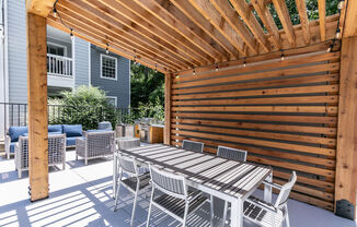 Outdoor grill area at Sloan Square, Atlanta, GA, 30329.