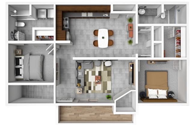 2 beds, 2 baths, 970 sqft, $925