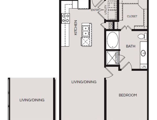 1 bed, 1 bath, 834 sqft, $1,744